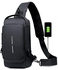 ZYING Anti theft Crossbody Sling bag,Shoulder Backpack,Lightweight Chest Daypack with USB Charging Port,Fit for 9.7'' ipad