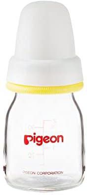 Pigeon Slim Neck Glass Bottle, White Cap, Ultra-soft Silicone, Anti-Colic, BPA & BPS Free, 50ml, Multi-colour
