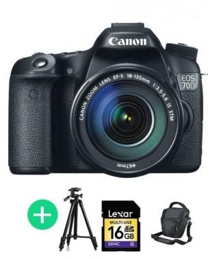 Canon EOS 70D EF-S 18-135 IS STM DSLR Camera Kit Bundle