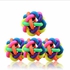 Generic Bundle - Rainbow Rubber Ball With Bell Small For Dogs & Cats - 4 Pcs