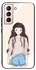 OKTEQ TPU Protection and Hybrid Rigid Clear Back Cover Case Sad Girl for Samsung Galaxy S22+ Plus 5G