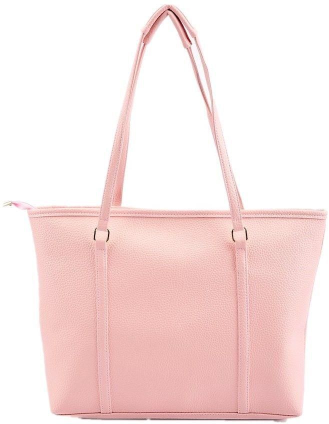 Fashion Ladies PU Leather Handbag - Pink