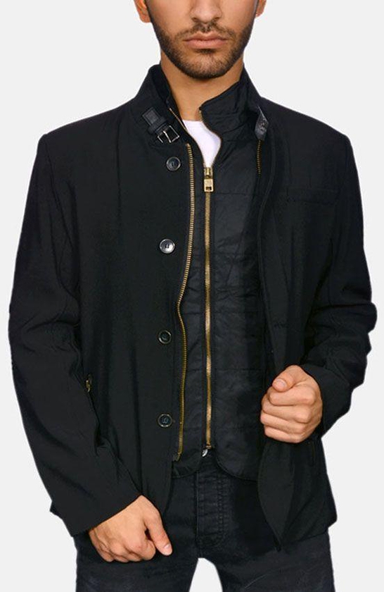 Men's Club Waterproof Wool Casual Jacket - Black