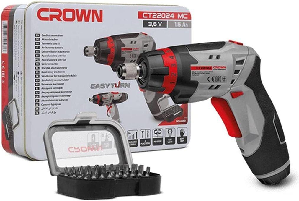 Crown Cordless Screwdriver - 3.6V - Grey
