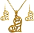 طقم مجوهرات مطلي بالذهب 18 قيراط وبتصميم على شكل قلب مزين بكريستال، من فيرا بيرلا