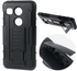 LG Nexus 5X Belt Clip Rotary Kickstand PC Silicone Hybrid Phone Case - Black