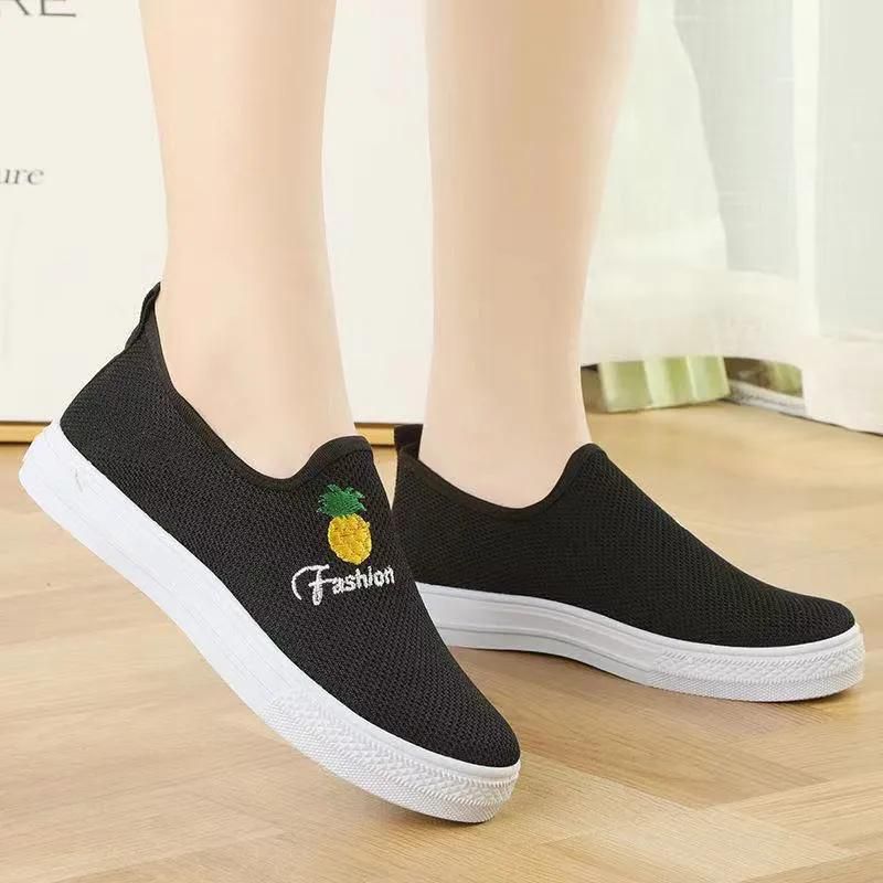Sports Shoes Women's Shoes  Sneakers Rubber shoes Ballerinas and Flats Espadrilles Women Athletic Breathable Mesh Pineapple embroidery Loafers & Slip-Ons Flat shoes flats court sho