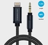 Powerology AUX Cable 3.5mm Aluminum Braided AUX Audio Adapter Compatible With Lightning Type And Other Devices / Connector / Car Stereo / Speaker / Headphone / Adapter