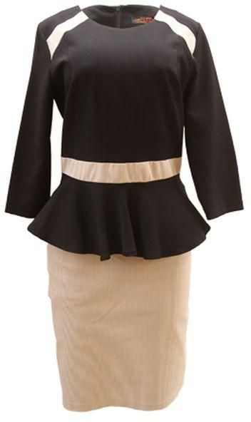 Ladies Plain Stripped Skirt & Blouse- Black& White