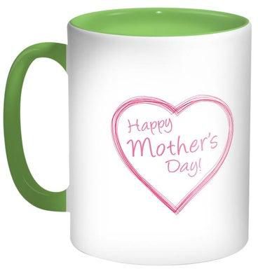 Happy Mother's Day Printed Coffee Mug White/Pink/Green 11ounce