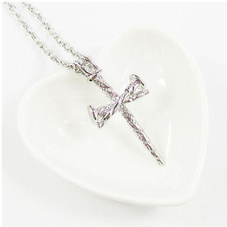 Cross Pendant With Necklace-Silver