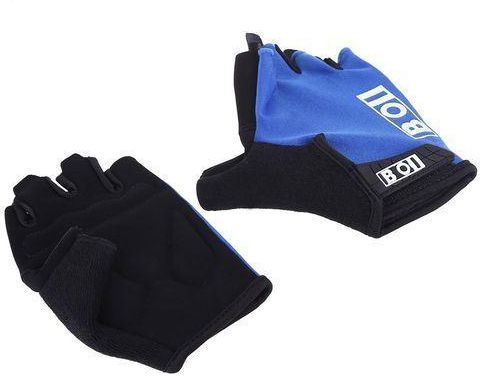 Generic BOI Breathable Anti-slip Unisex Shock Resistant Outdoor Sports Half-finger Cycling Gloves L - Blue