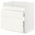 METOD / MAXIMERA Base cb f HAVSEN snk/3 frnts/2 drws, white/Nickebo matt anthracite, 80x60 cm - IKEA