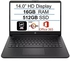 2022 Newest HP 14 Inch Premium Laptop, AMD Athlon Silver 3050U up to 3.2 GHz(Beat i5-7200U), 16GB DDR4 RAM, 512GB SSD, 1-Year Office 365, Bluetooth, Webcam, WiFi, Type-C, HDMI, Win 10 S, Black+JVQ MP