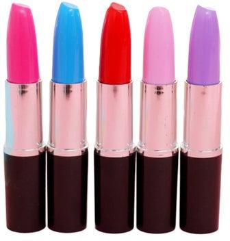 5-Piece Creative Lipstick shape Ballpoint Pen Set Multicolour