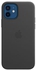 حافظة جلد صغيرة لهاتف أبل iPhone12 مع ماجسيف (أسود)
