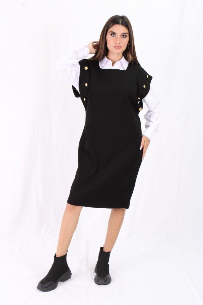 Ricci Black Short Dress With Short Sleeves