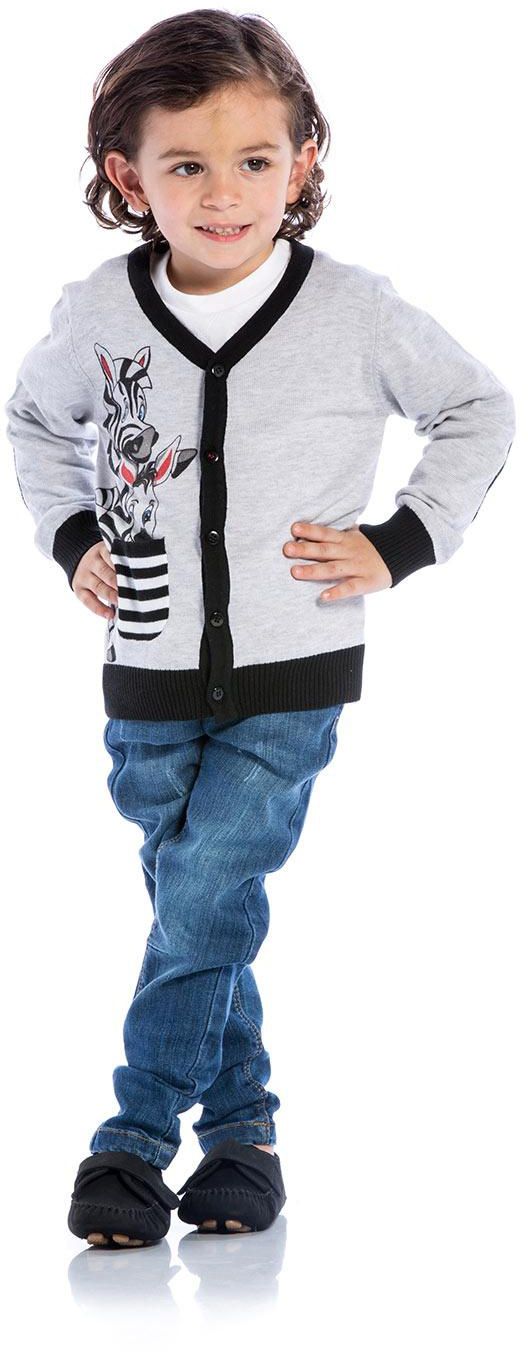Basicxx Sweater With Button Front Cardigan for Toddlers Grey 5-6 Years