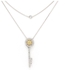 Tanos - Fashion Double Chain Necklace Two Tone Key with sun design .