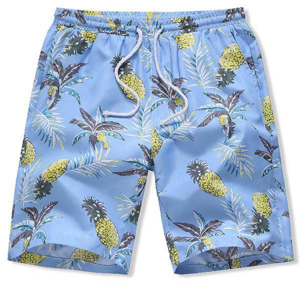 Hawaii Pineapple Print Board Shorts - Xs