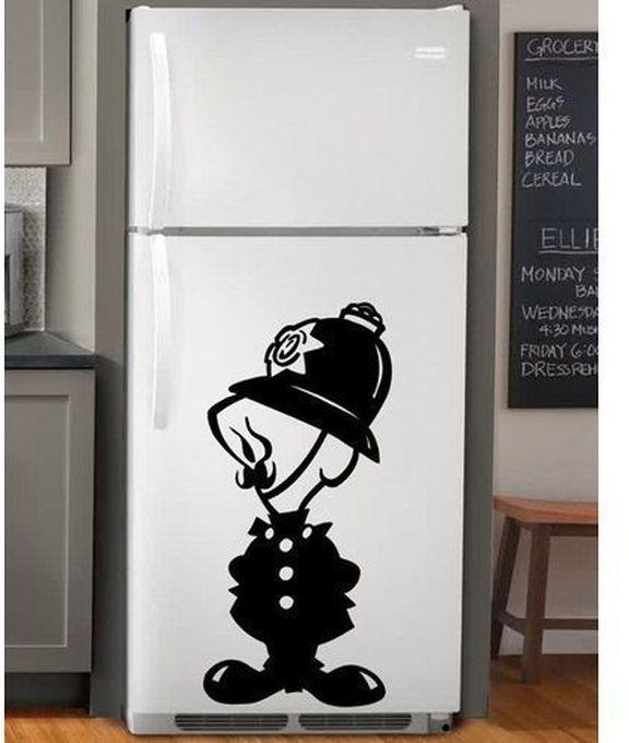Kaza Fakra 1T146 Funny Sticker For Refrigerator - Black