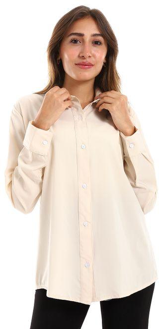 Women Long Sleeves Shirt - Beige