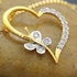 VP Jewels 18K Solid Gold 0.15ct Genuine Diamond Butterfly Heart Pendant Necklace