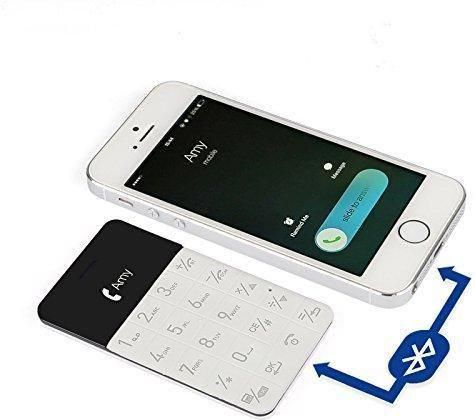 TalKase Mini Mobile Phone (Card Size), Connect & Sycn TalKase Compatible with iPhone, Android , Windows Phone   white color