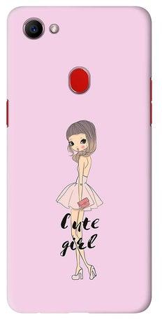 Matte Finish Slim Snap Basic Case Cover For Oppo F7 Coy Cute Girl