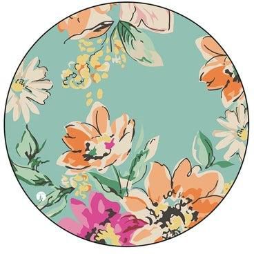 Flowers Printed Mouse Pad Round Multicolour