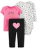 Child Of Mine By Carter'S Baby Girl Little Sister Glitters Top, Bodysuit And Pant 3 In 1Pack