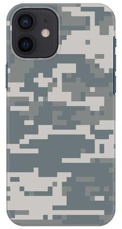 Digital Camo Printed Case For Apple iPhone 12 Mini Grey