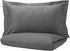 LUKTJASMIN Duvet cover and 2 pillowcases - dark grey 240x220/50x80 cm