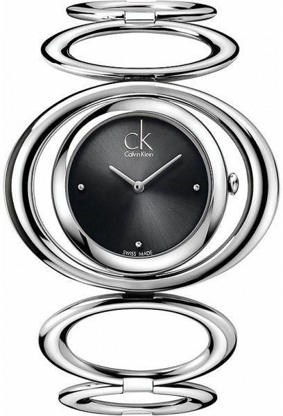 Calvin Klein Graceful Women's Black Dial Stainless Steel Band Watch  - K1P23104