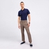 Ted Marchel Buttoned Neck Solid Polo Shirt - Navy Blue