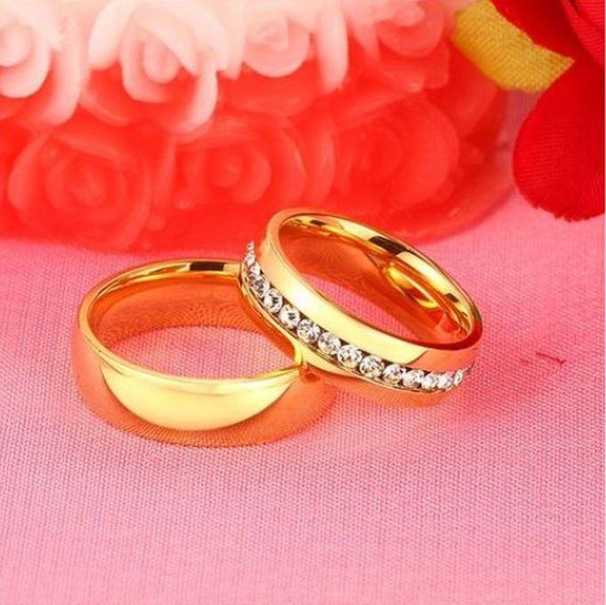 2023 New Fashion Gold Color Stainless Steel Wedding Ring For Female Male Jewelry Engagement Ring