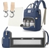 Get Multi-Functional Diaper Bag, With Portable Foldable Bed For Travel - Dark Blue with best offers | Raneen.com