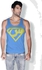 Creo Arabic Superman Logo Trendy Tanks Tops for Men - XL, Blue