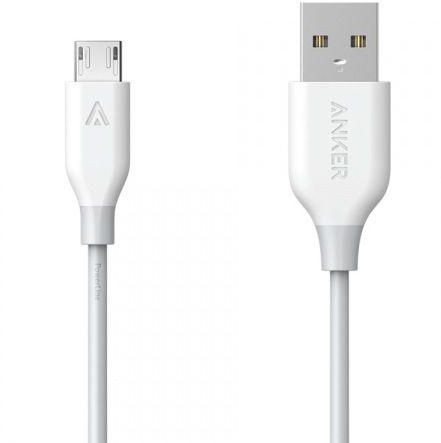 Anker PowerLine Micro USB 90cm, Fastest, Durable Charging Cable with Kevlar Fiber - White Color 90cm