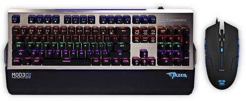 Generic E - 3LUE K829 Wired Optical Mechanical Keyboard Mouse Combo With LED Backlit (Black)