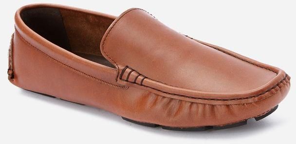 Andora Leather Moccasin Shoes - Light Brown