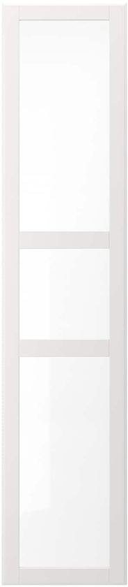TYSSEDAL باب بمفصلات - أبيض/زجاج ‎50x229 سم‏