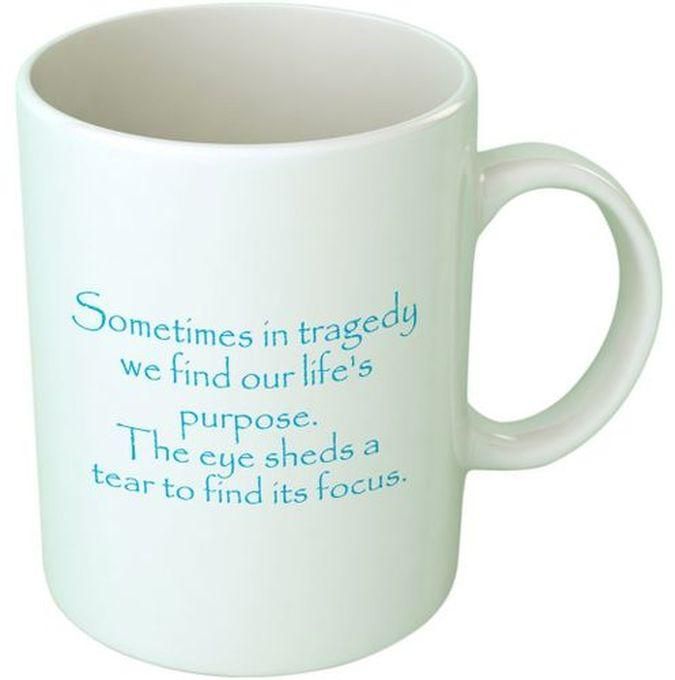 Life'S Purpose Ceramic Mug - White/Turquoise