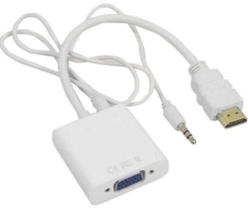 HDMI To VGA Converter Cable With Audio Port, White
