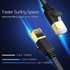 2 Meter Flat Ethernet Cable Cat7 RJ45 Network Patch Cable Flat 10 Gigabit 600Mhz Lan Wire Cable Cord Shielded For Modem, Router, PC, Mac, Laptop, PS2, PS3, PS4, XBox, And XBox 360 Black(MY) By HonTai