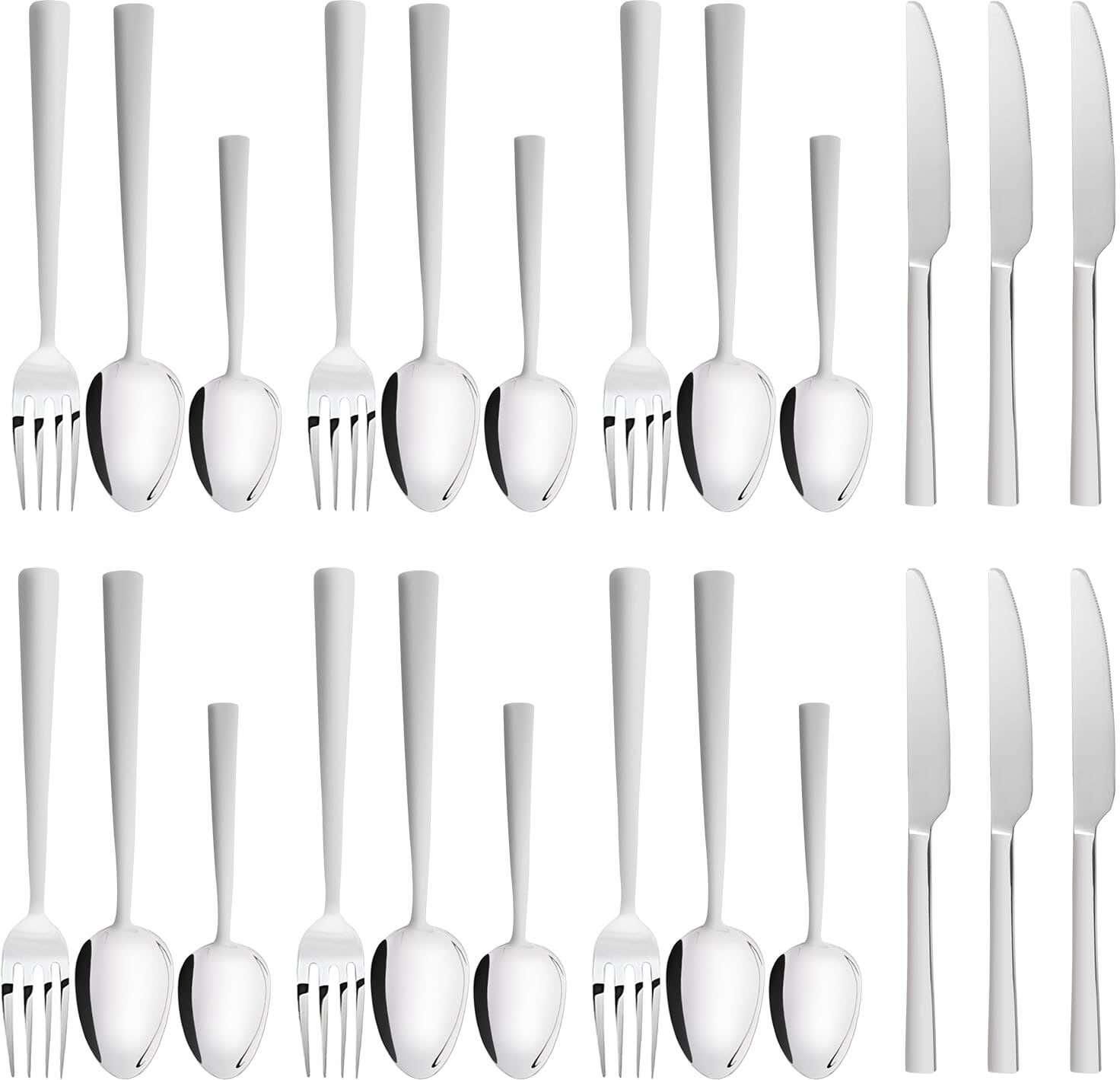 Get Nouval Stainless Steel Cutlery Set, 24 Pieces - Silver with best offers | Raneen.com