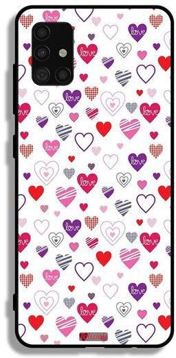 Samsung Galaxy A51 5G Protective Case Cover Hearts Doodle