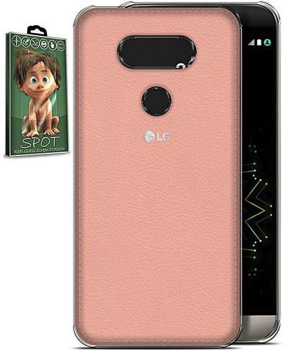 Leather Back Cover for LG G5 – Rose Gold + Glass Screen Protector