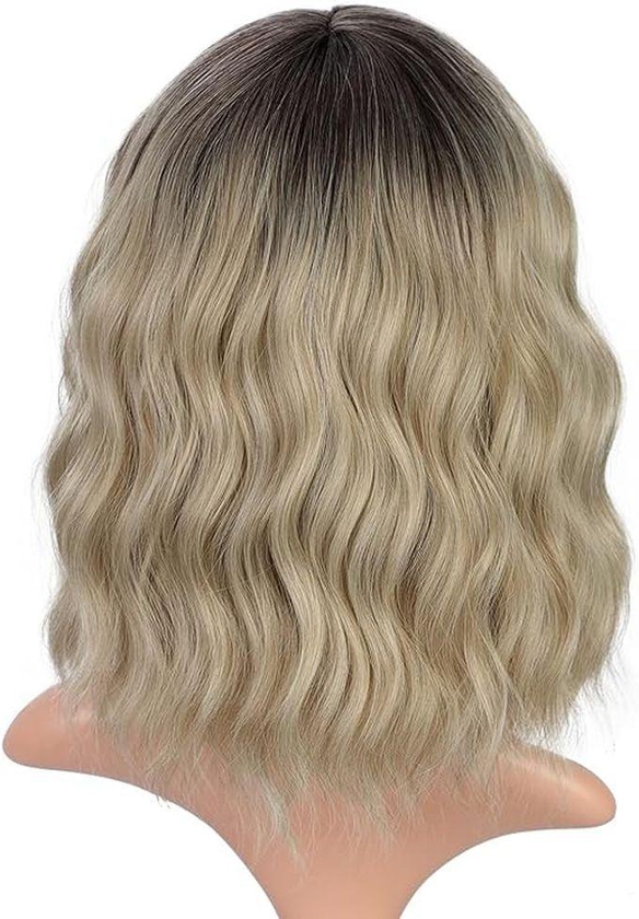Synthetic Hair Wig Short Wavy Blond Color Thermal Hair