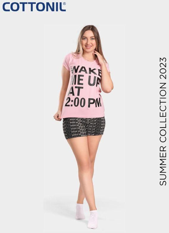 Cottonil Women’s Pajama Set 2pc, Half Sleeve Shirt And Shorts Set